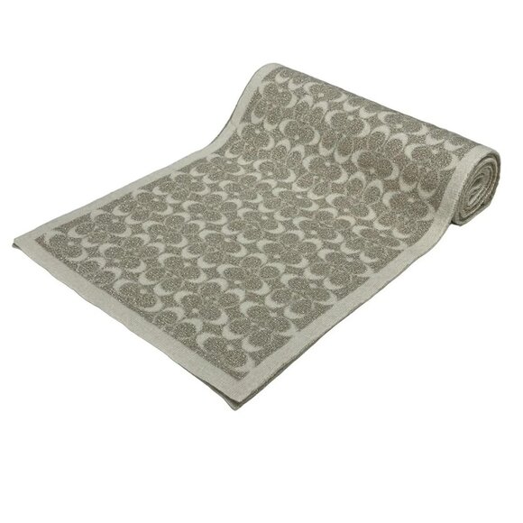 Auth COACH - Beige Gold Wool Nylon Mettalic Scarf - Picture 1 of 6